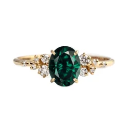 Green Emerald Aurora Engagement Ring