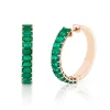 Green Emerald Hoop Earrings