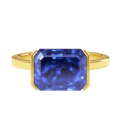 Half Bezel Anastasia Lab Grown Blue Sapphire Engagement Ring