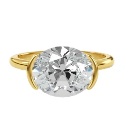 Half Bezel Ivy Oval Engagement Ring