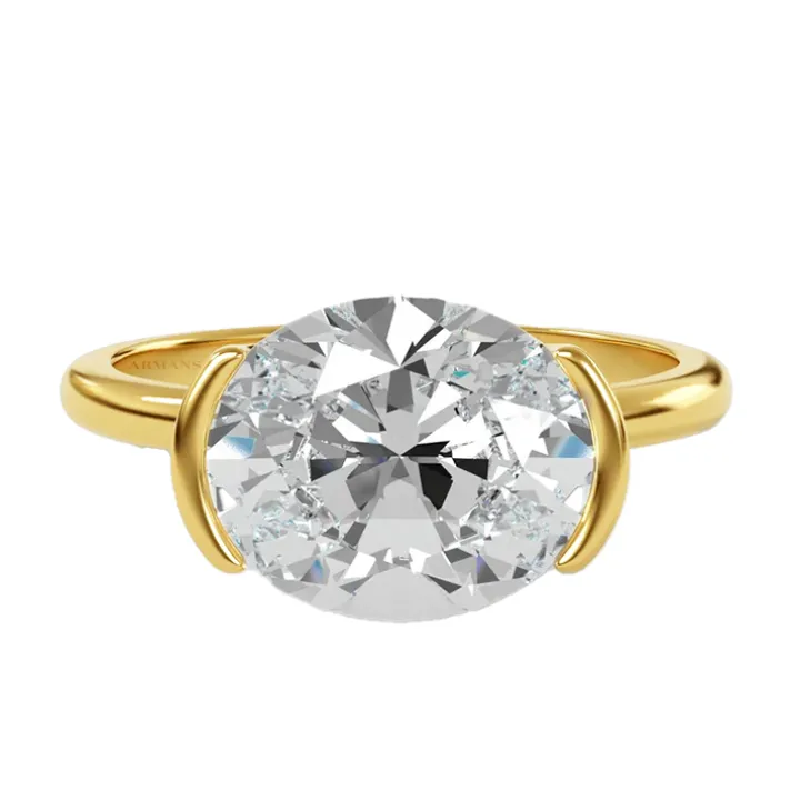 Half Bezel Ivy Oval Engagement Ring