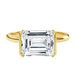 Half Bezel Seraphina Emerald Engagement Ring