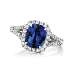 Halo Sapphire Engagement Ring