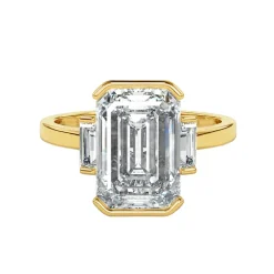 Hayley Half Bezel Trilogy Engagement Ring