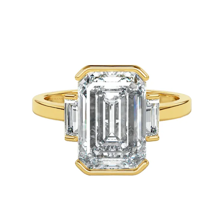 Hayley Half Bezel Trilogy Engagement Ring
