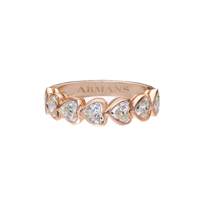 Heart Diamond Half Band