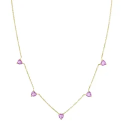 Heart Necklace With Pink Sapphires
