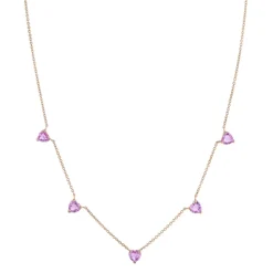 Heart Necklace With Pink Sapphires