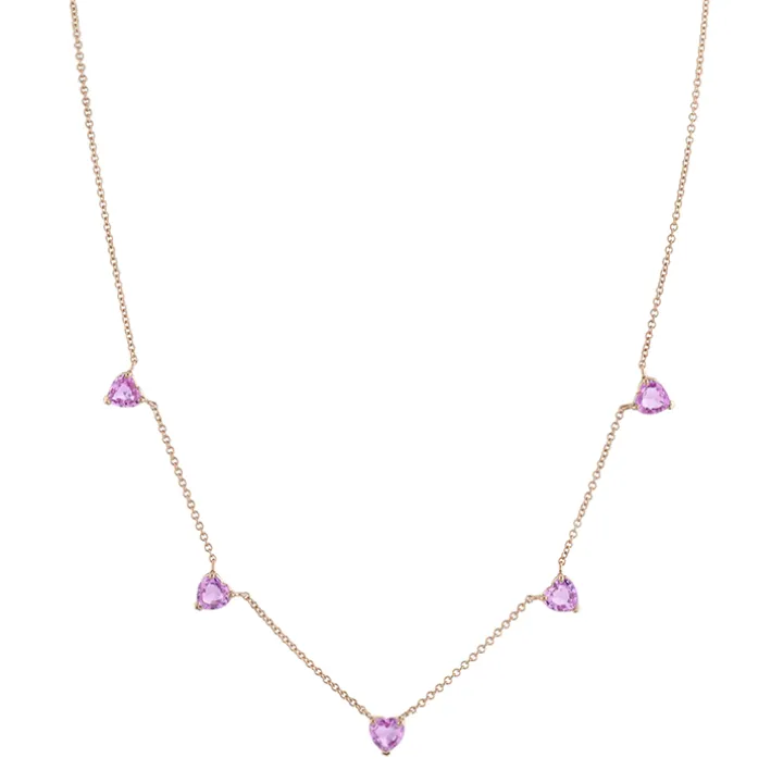 Heart Necklace With Pink Sapphires