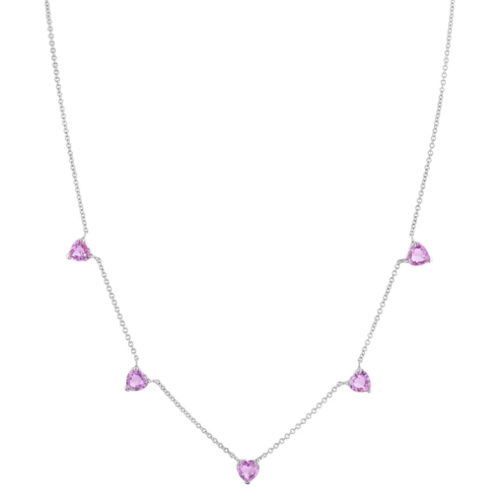 Heart Necklace With Pink Sapphires
