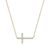 Horizontal Diamond Cross Necklace