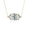 Horizontal Marquise Solitaire Lab Grown Diamond Necklace