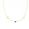 Initial & Heart Birthstone Necklace