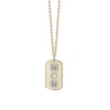 3 Initial Diamond Dog Tag Necklace