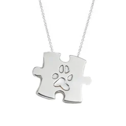 Jigsaw Pendant With Paw Print Engraving