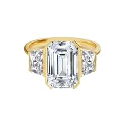 Juliette Emerald Trio Engagement Ring