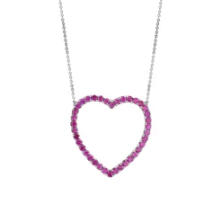 Jumbo Pink Sapphire Heart Necklace
