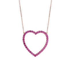 Jumbo Pink Sapphire Heart Necklace