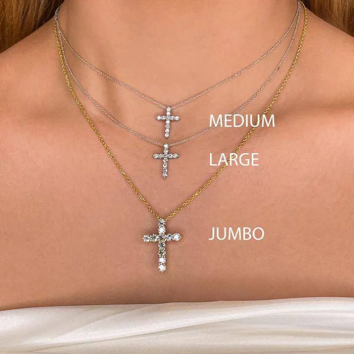Lab Grown Diamond Cross Necklace