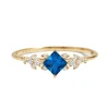 Lab Grown Diamond Petal Blue Sapphire Ring