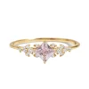 Lab Grown Diamond Petal Pale Pink Sapphire Ring