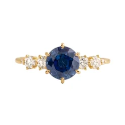 Lab Grown Heavenly Blue Sapphire Diamond Engagement Ring