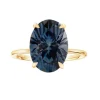 Lab Grown Teal Sapphire Oval Madison Engagement Ring