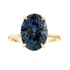 Lab Grown Teal Sapphire Oval Madison Engagement Ring