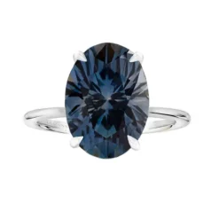 Lab Grown Teal Sapphire Oval Madison Engagement Ring