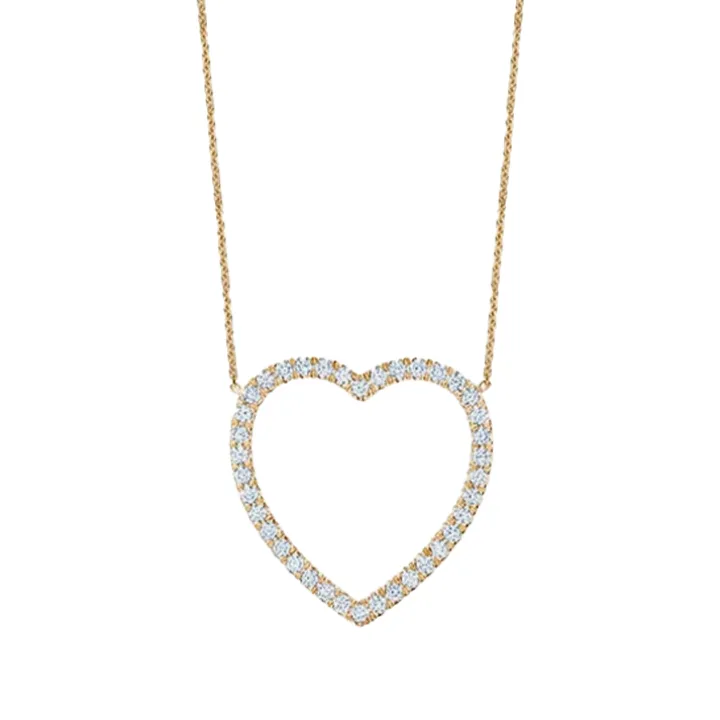 Large Open Heart Diamond Necklace