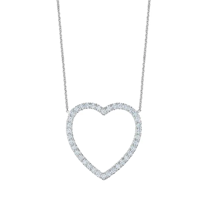 Large Open Heart Diamond Necklace
