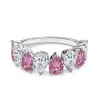 Large Pear Half Band Gender Reveal Ring