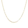 Large Solid Gold Paper Clip Chain