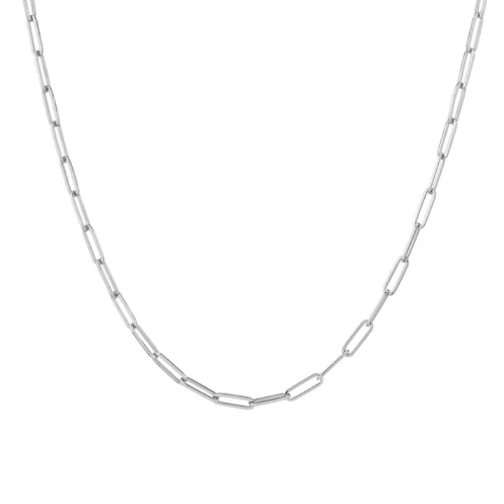 Large Solid Gold Paper Clip Chain
