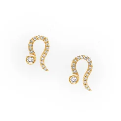 Leo Diamond Zodiac Studs