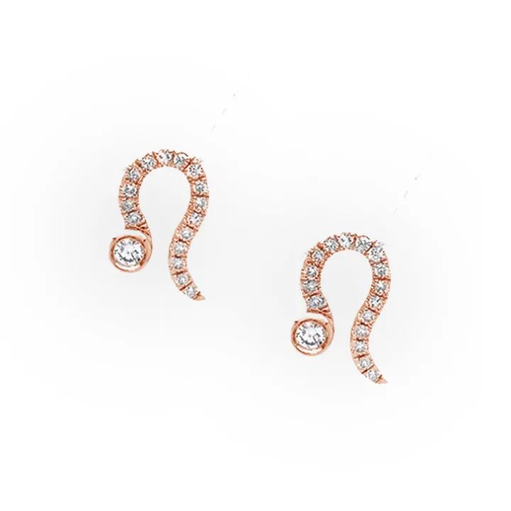 Leo Diamond Zodiac Studs