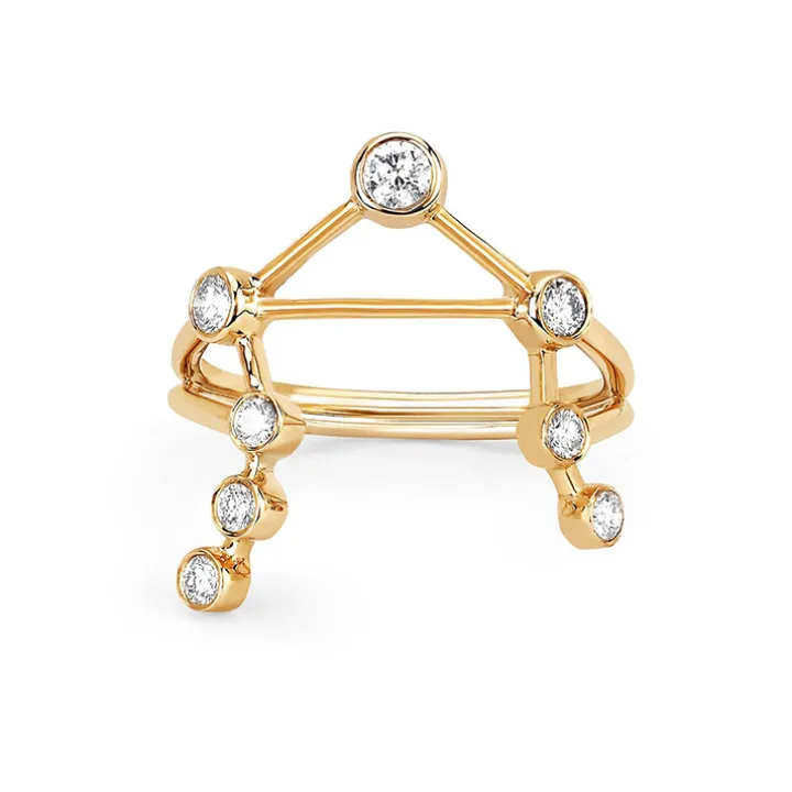 Libra Diamond Constellation Ring