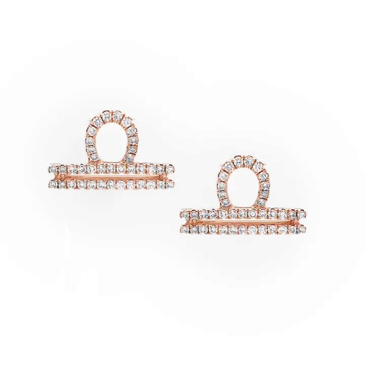 Libra Diamond Zodiac Studs
