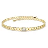 Link Bracelet with Bezel Set Emerald Diamond