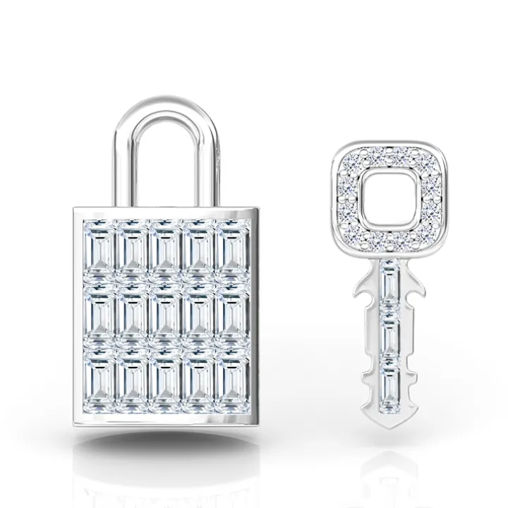 Lock and Key Diamond Studs