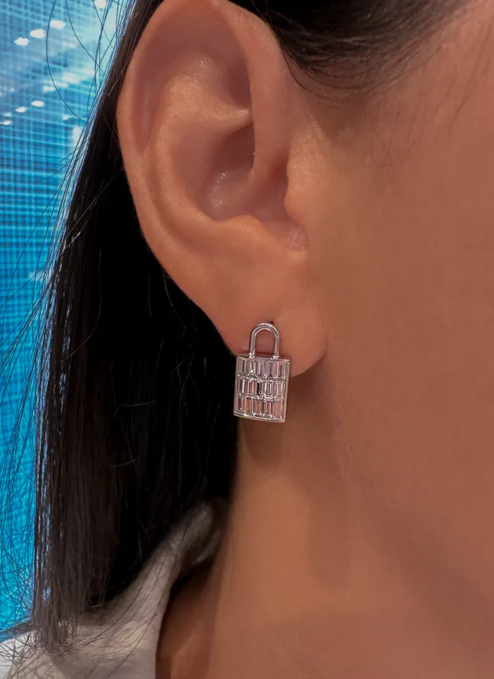 Lock and Key Diamond Studs