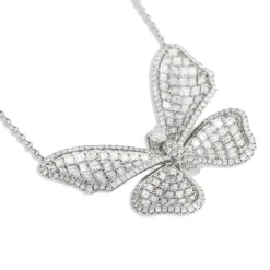 Long Winged Diamond Butterfly Necklace