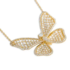 Long Winged Diamond Butterfly Necklace