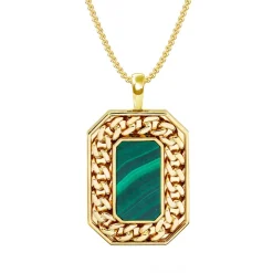 Malachite Chain Link Pendant
