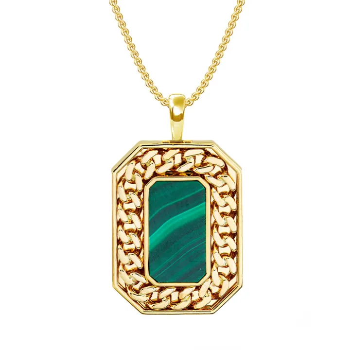 Malachite Chain Link Pendant