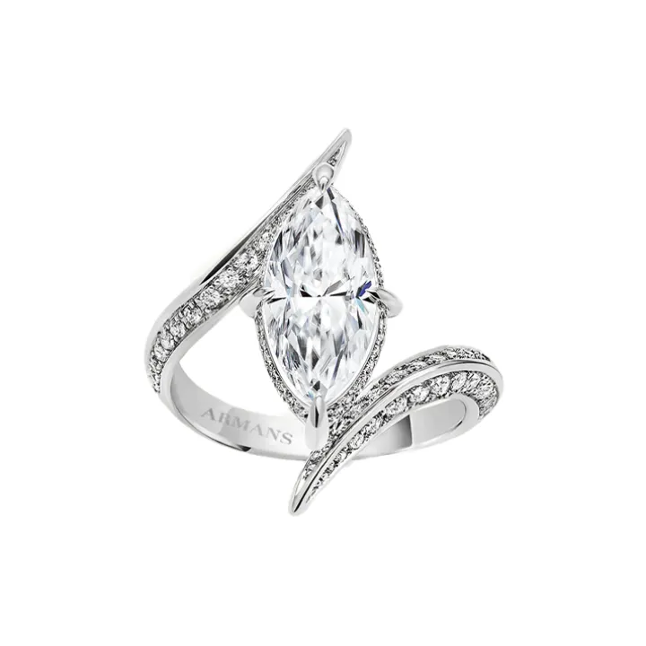 Marquise Diamond Wrap Engagement Ring