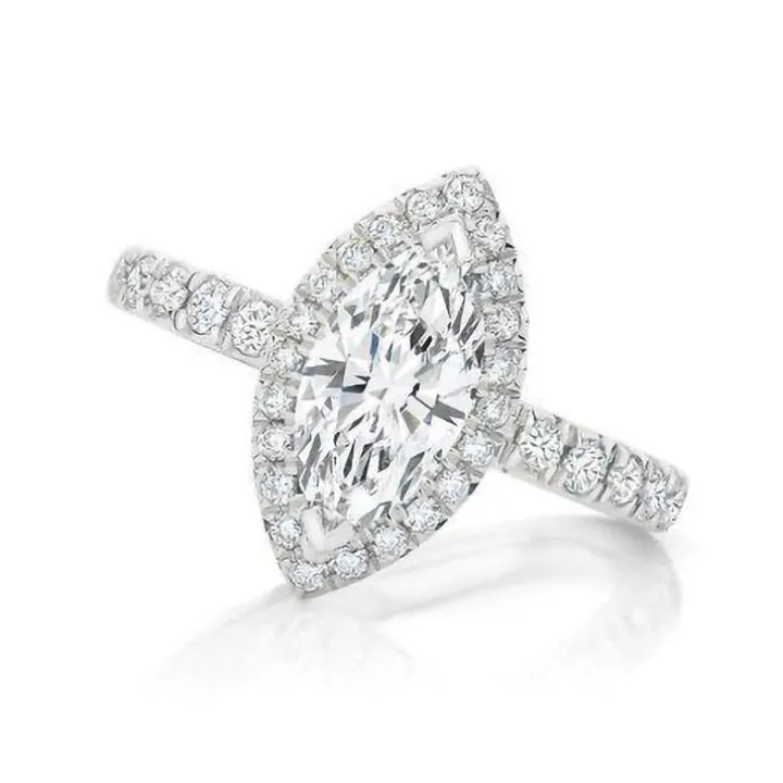 Marquise Halo Engagement Ring