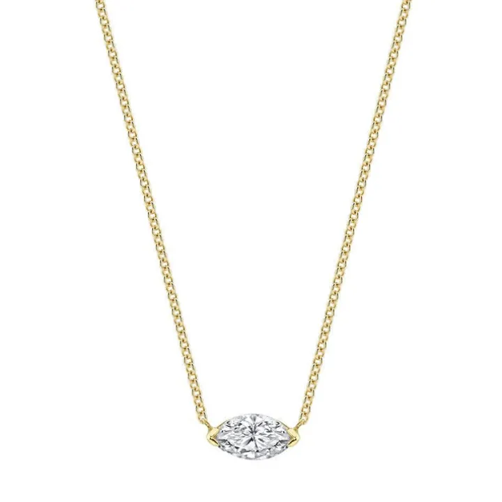 Marquise Solitaire Diamond Necklace