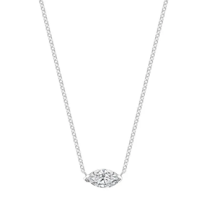 Marquise Solitaire Diamond Necklace