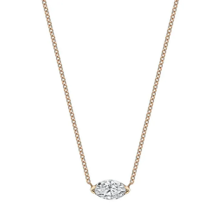 Marquise Solitaire Diamond Necklace